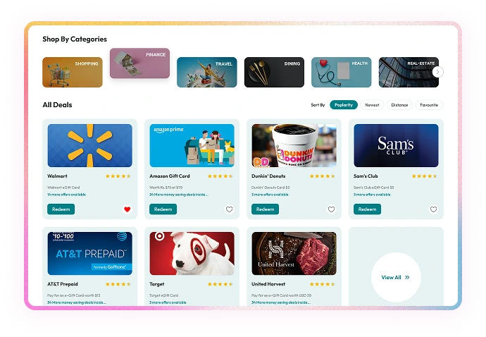 Personalized rewards from large catalogue